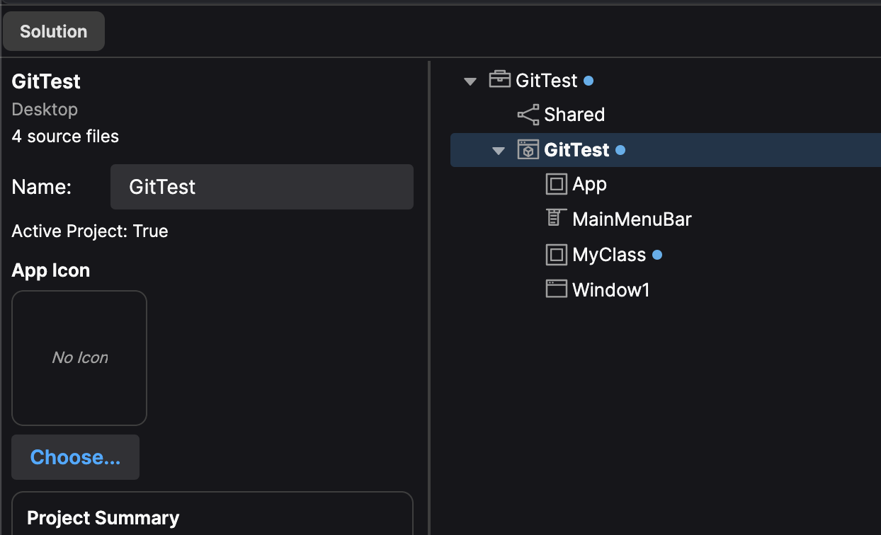 Git solution status