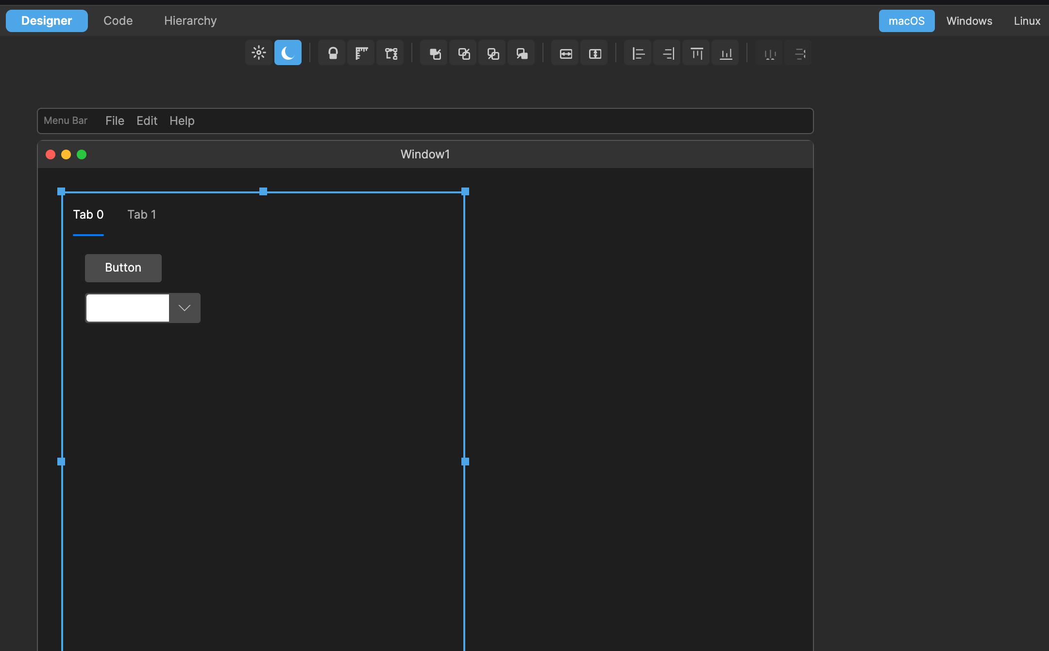 TabPanel in visual designer