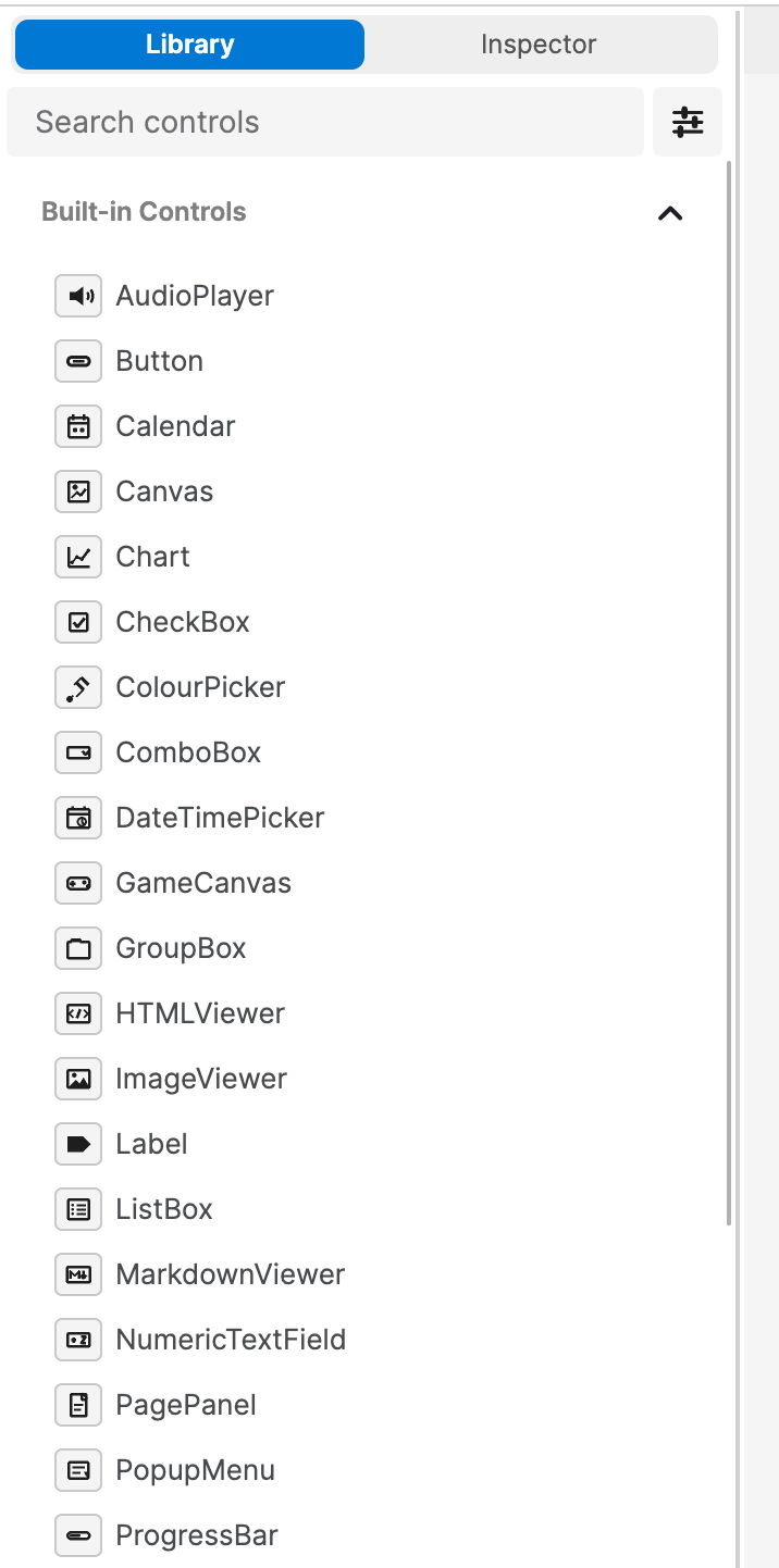 UI contral library alphabetical sorting