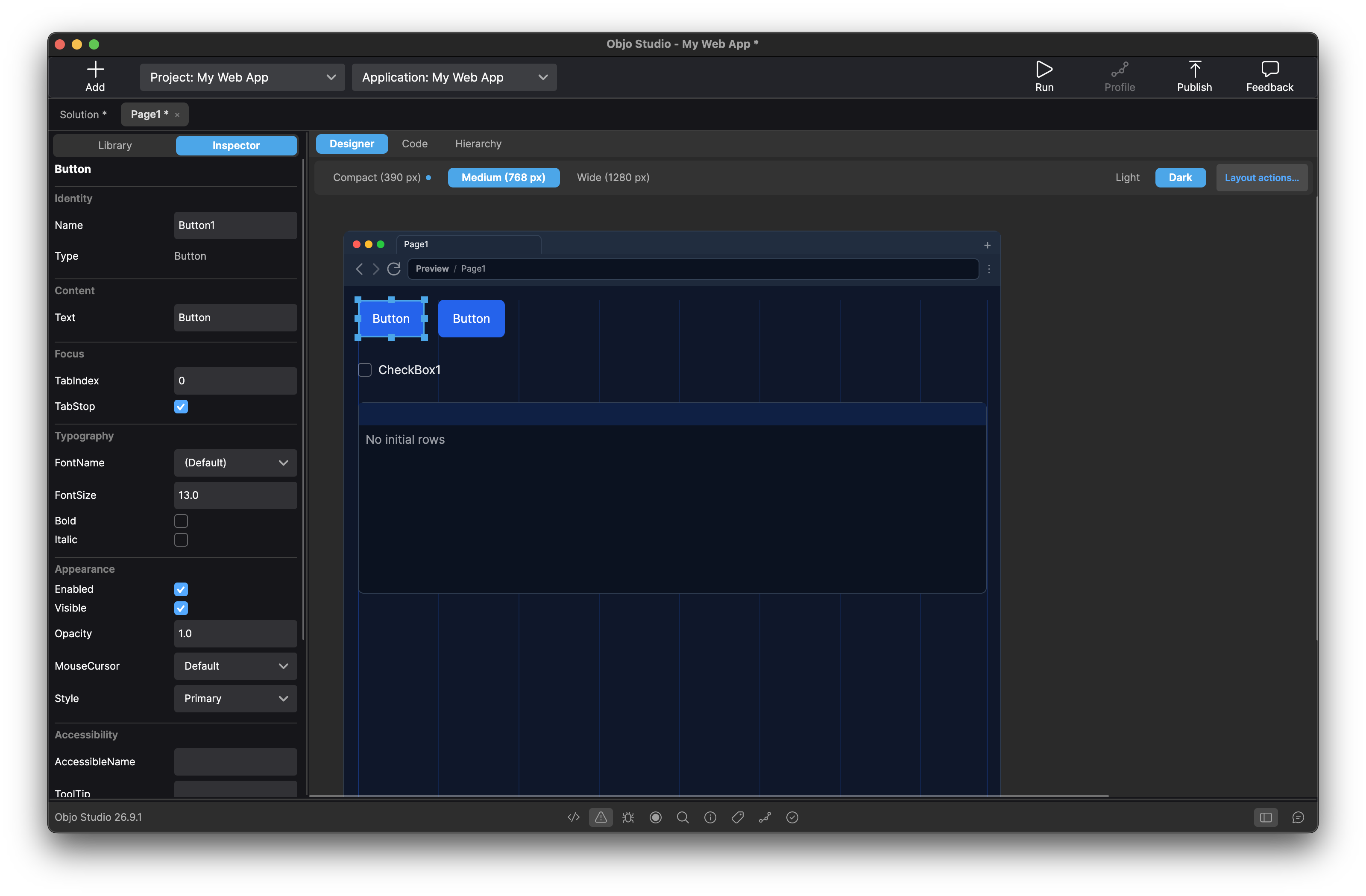 Compact page designer