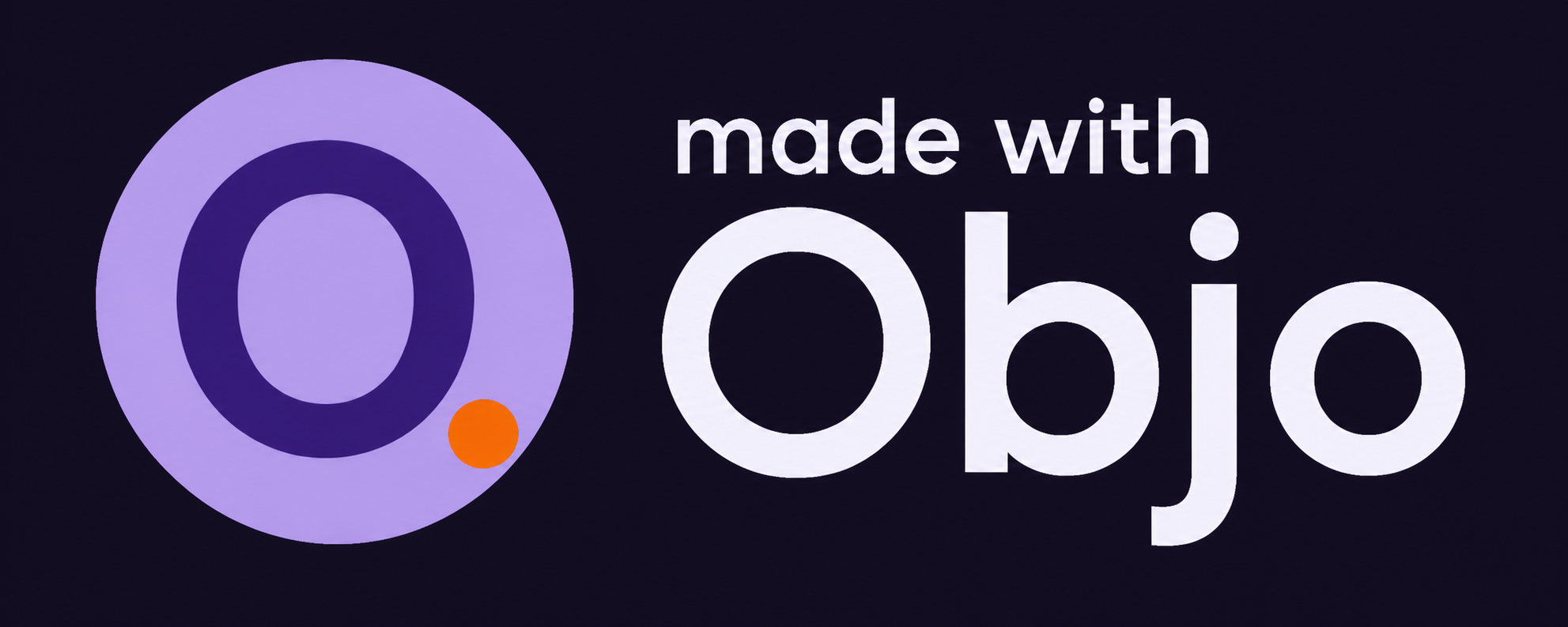 Made with Objo logo for dark backgrounds